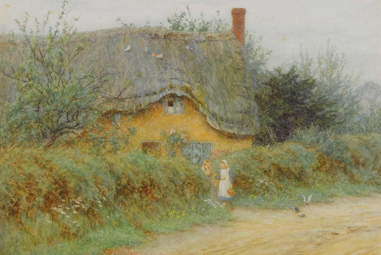 Helen Allingham Wiltshire Kır Evi Kanvas Tablo