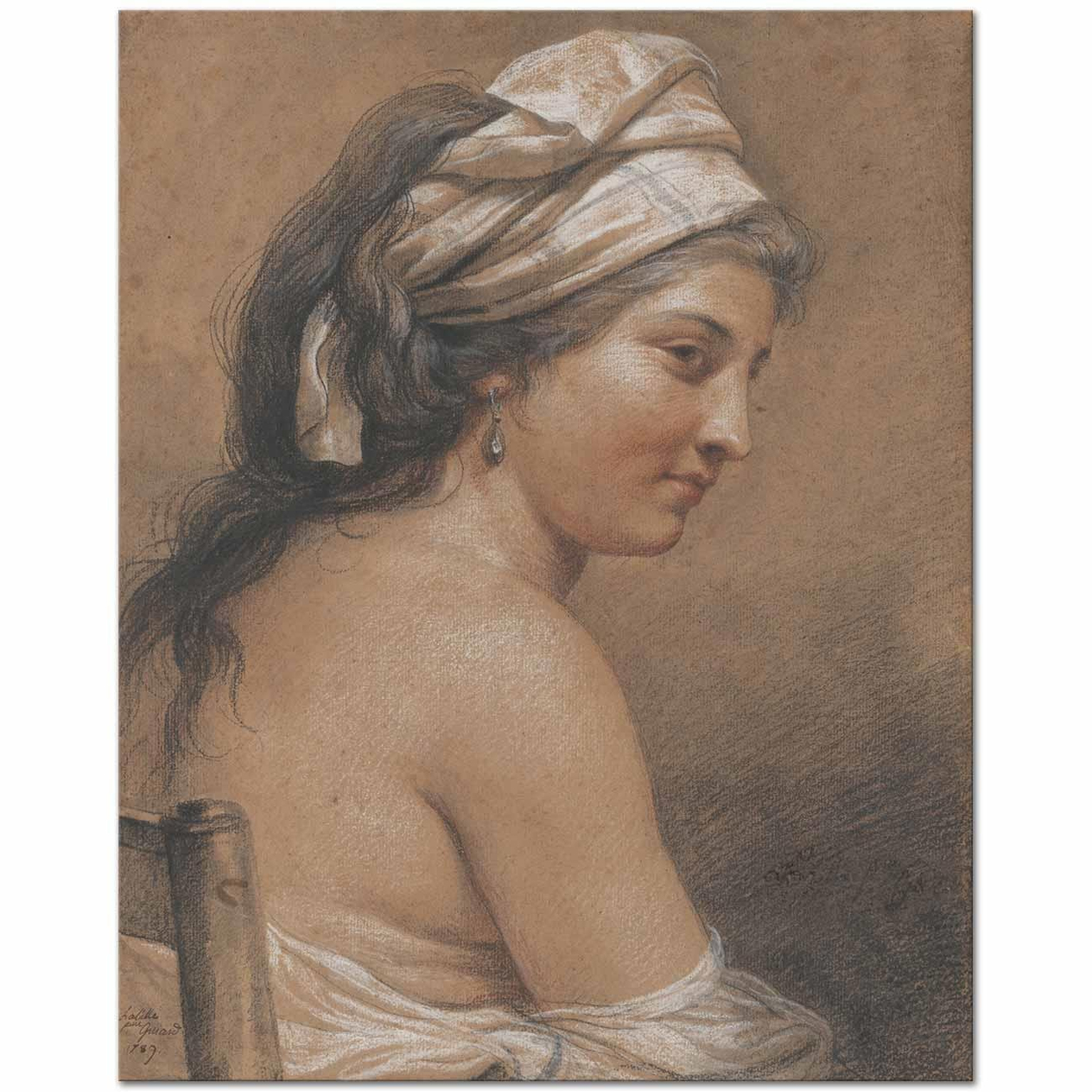 Adelaide Labille-Guiard Oturan Kadın Etüdü Kanvas Tablo