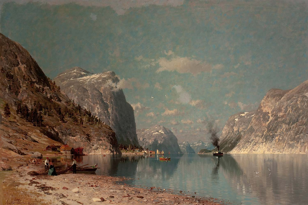 Adelsteen Normann Landscape with Fjords Art Print