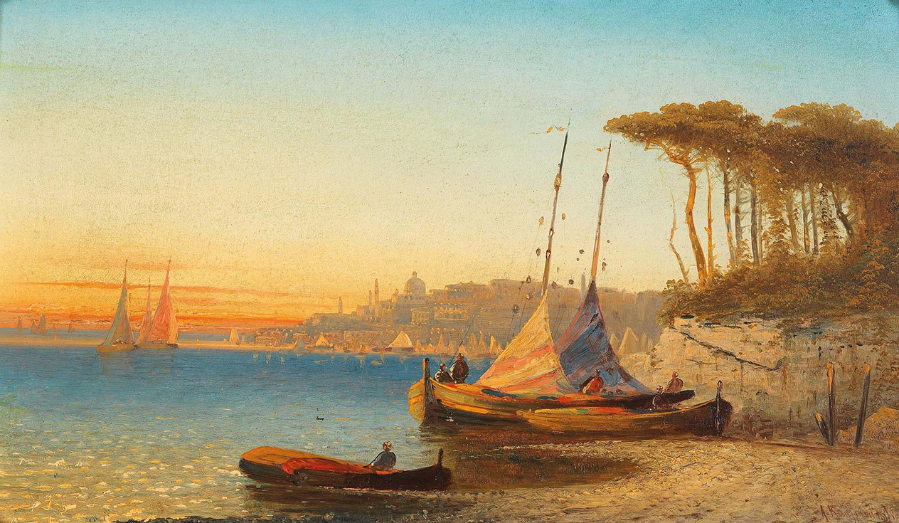 Adolf Kaufmann Motif On Golf Of Ischia Near Naples Art Print