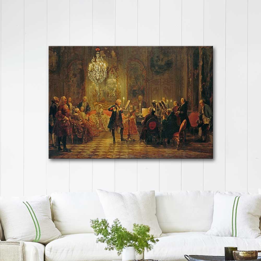 Adolph von Menzel Flute Concert in Sanssouci Art Print