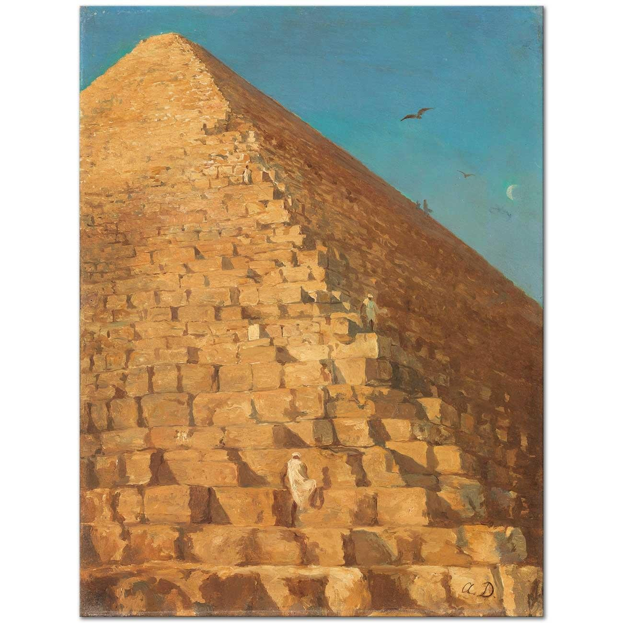 Adrien Dauzats Giza Piramidi Kanvas Tablo