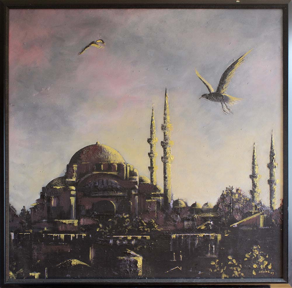 Adviye Özküçük İstanbul Manzarası Yağlı Boya Tablo