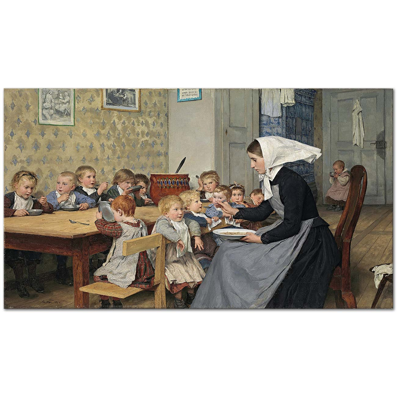 Albert Anker Die Kinderkrippe Art Print