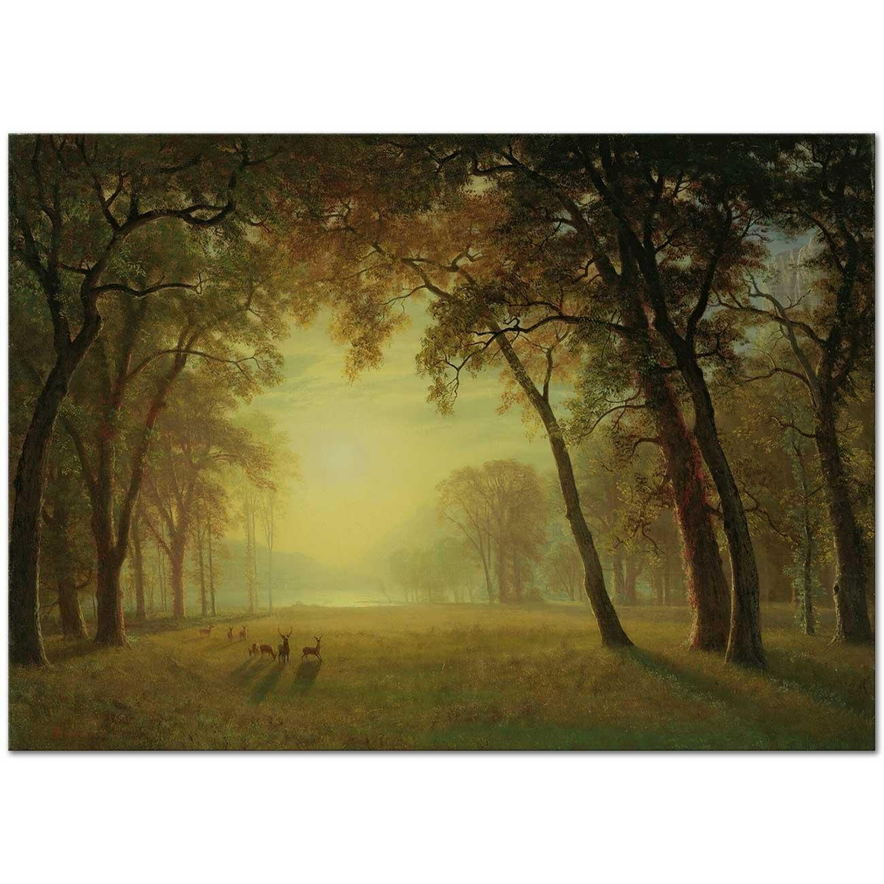 Deer in a Clearing, Yosemite by Albert Bierstadt