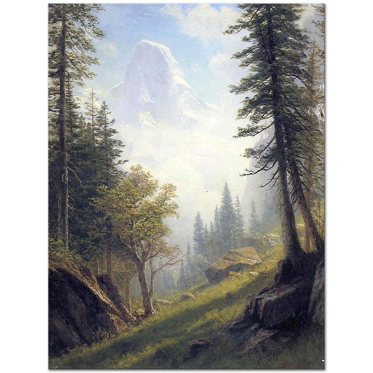 Albert Bierstadt Bern Alpleri Arasında Kanvas Tablo