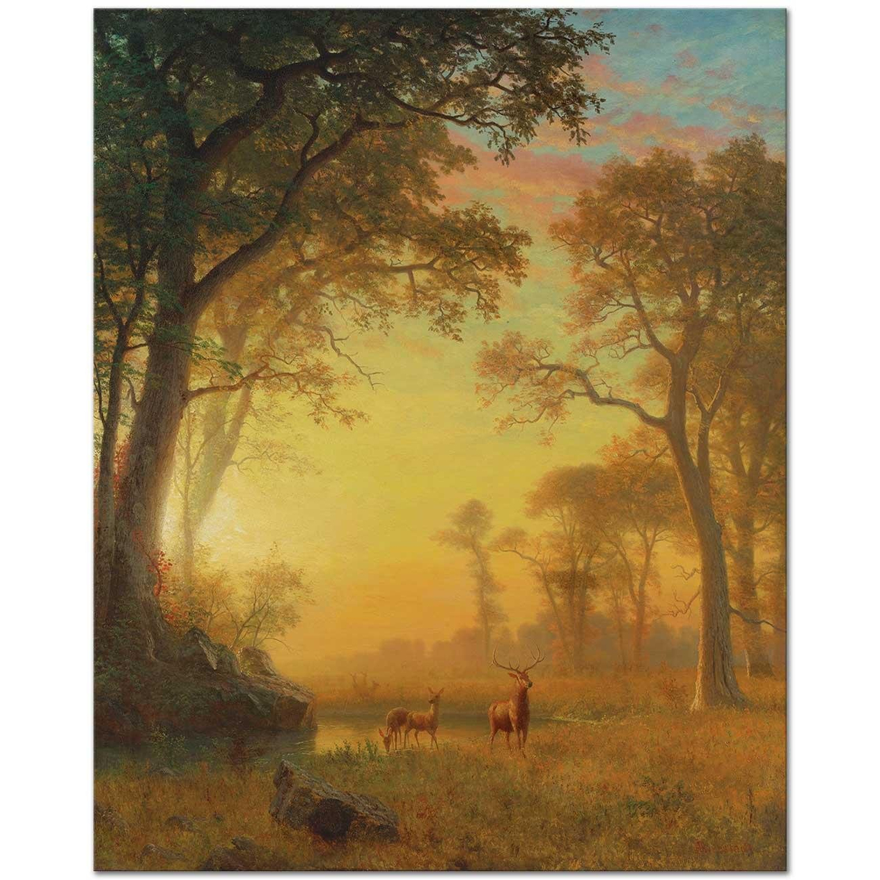 Albert Bierstadt Light In The Forest Art Print