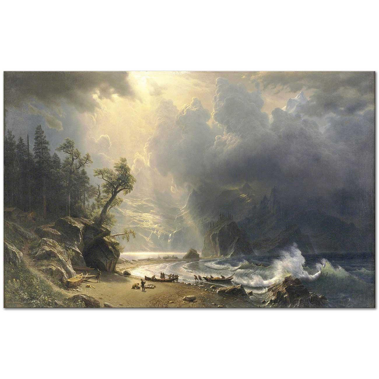 Albert Bierstadt Pasifik Kıyısı Kanvas Tablo