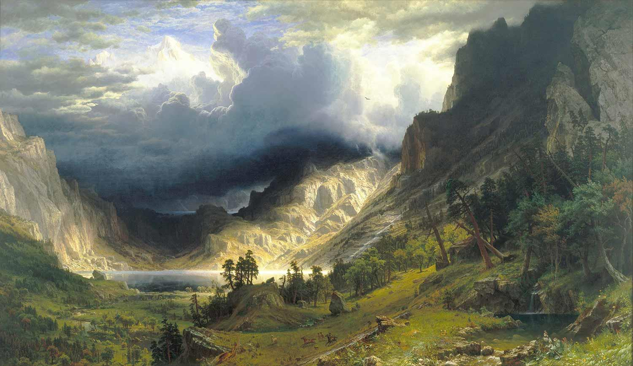 Albert Bierstadt Rocky Dağlarında Fırtına Kanvas Tablo