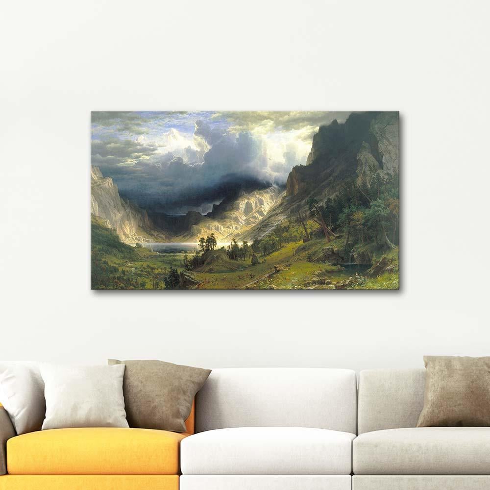 Albert Bierstadt Rocky Dağlarında Fırtına Kanvas Tablo