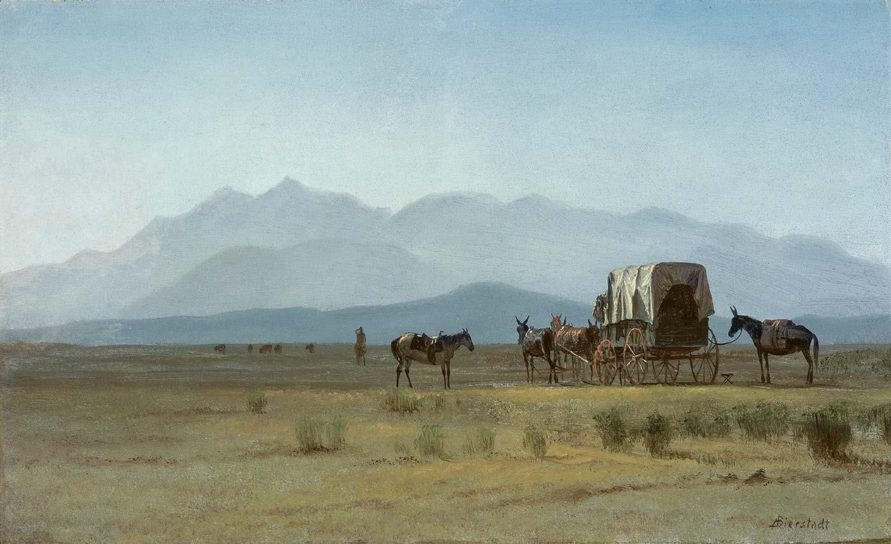 Albert Bierstadt Surveyor's Wagon in the Rockies Art Print