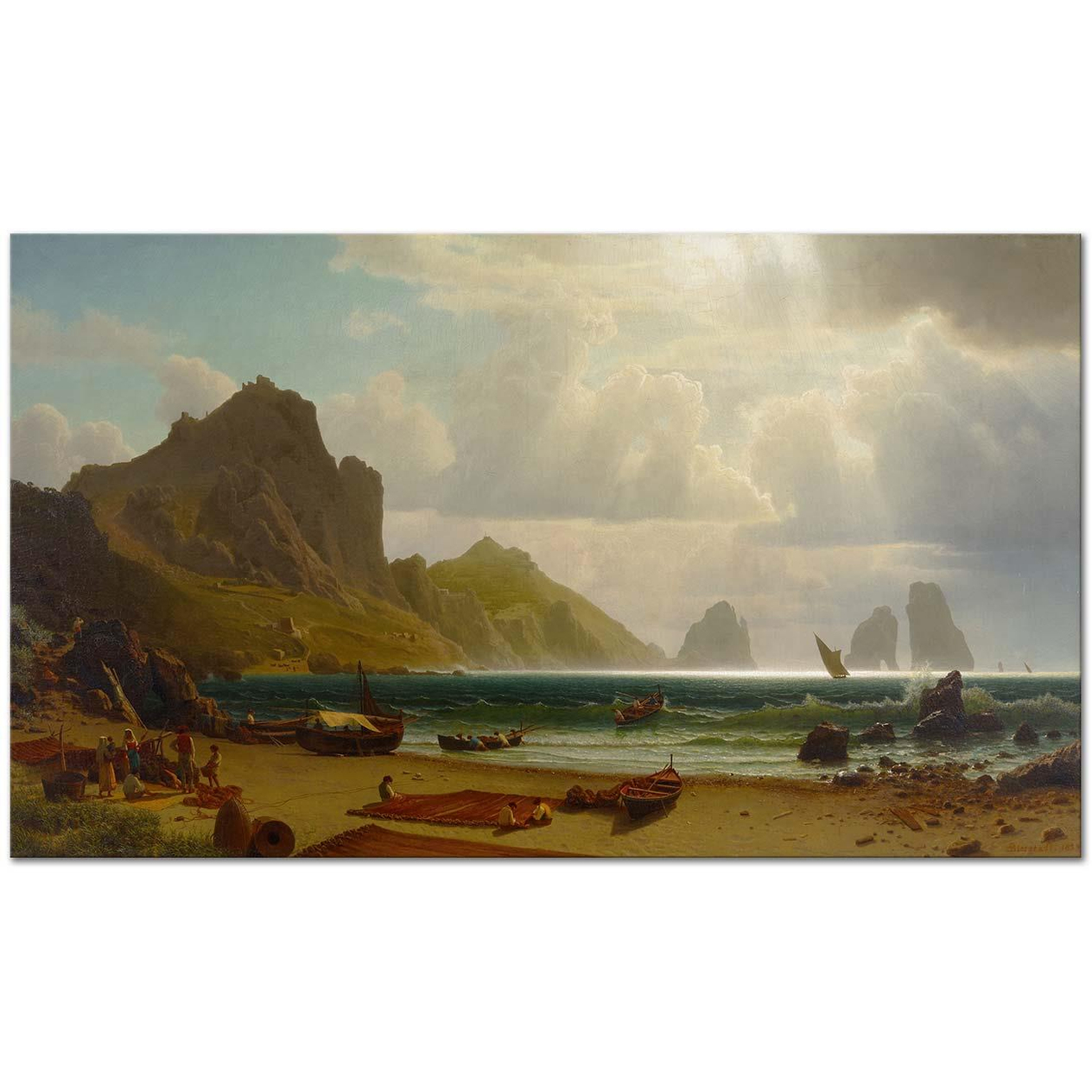 Albert Bierstadt Piccola Marinası Capri Kanvas Tablo