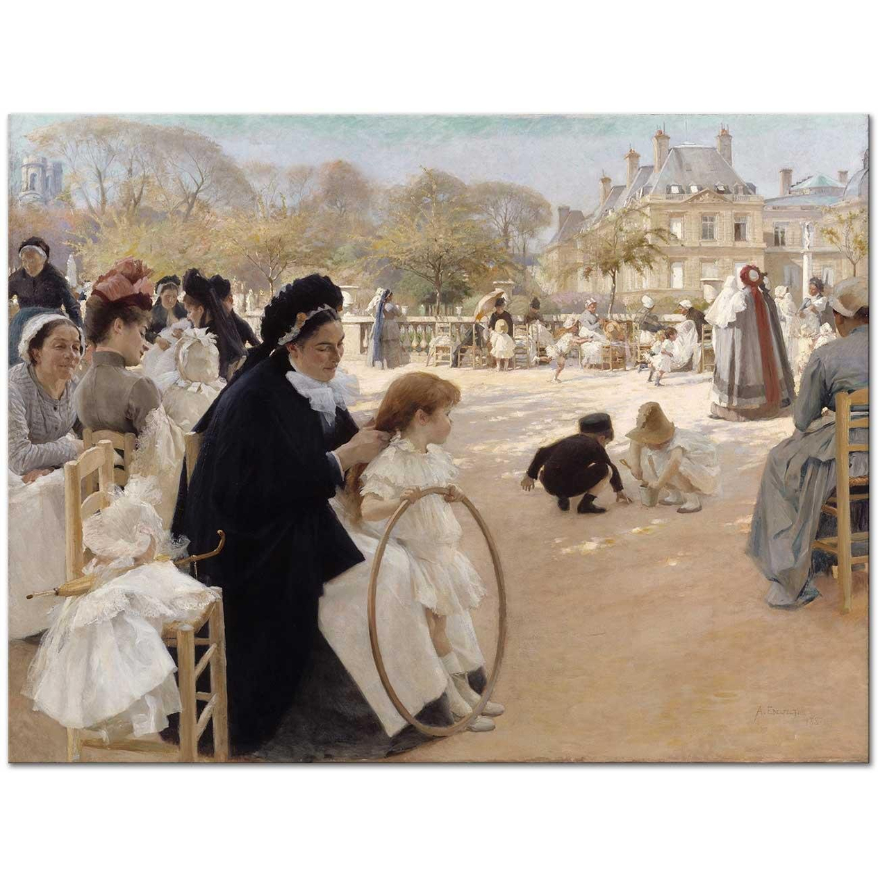 Albert Edelfelt Lüxemburg Bahçesi Paris Kanvas Tablo