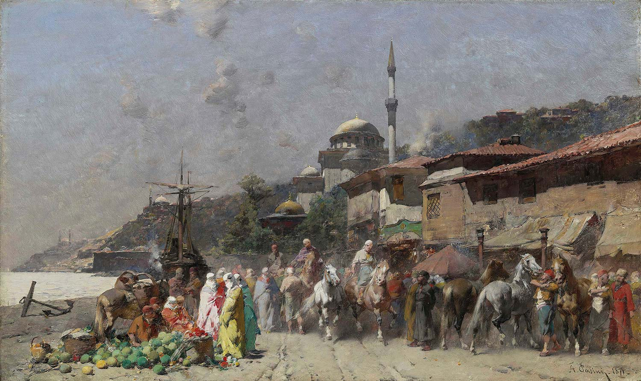 Alberto Pasini Marketplace on the Bosporus Art Print