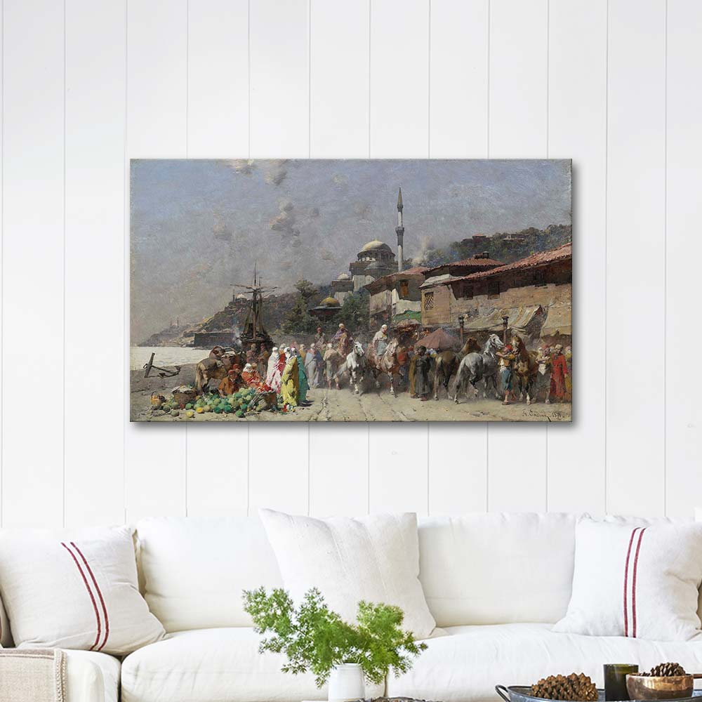 Alberto Pasini Marketplace on the Bosporus Art Print