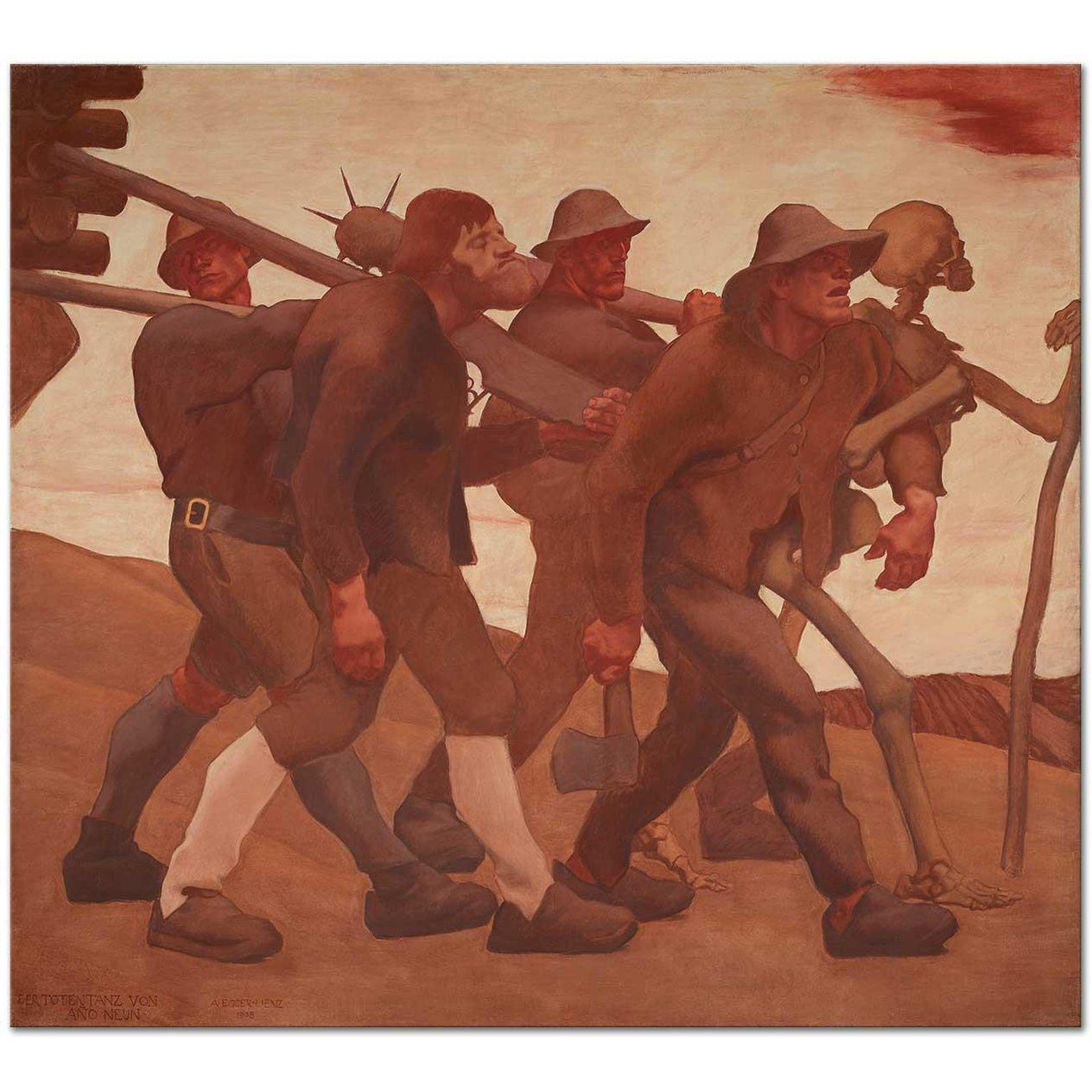 Albin Egger Lienz Anno Neun'dan Ölüler Dansı Kanvas Tablo