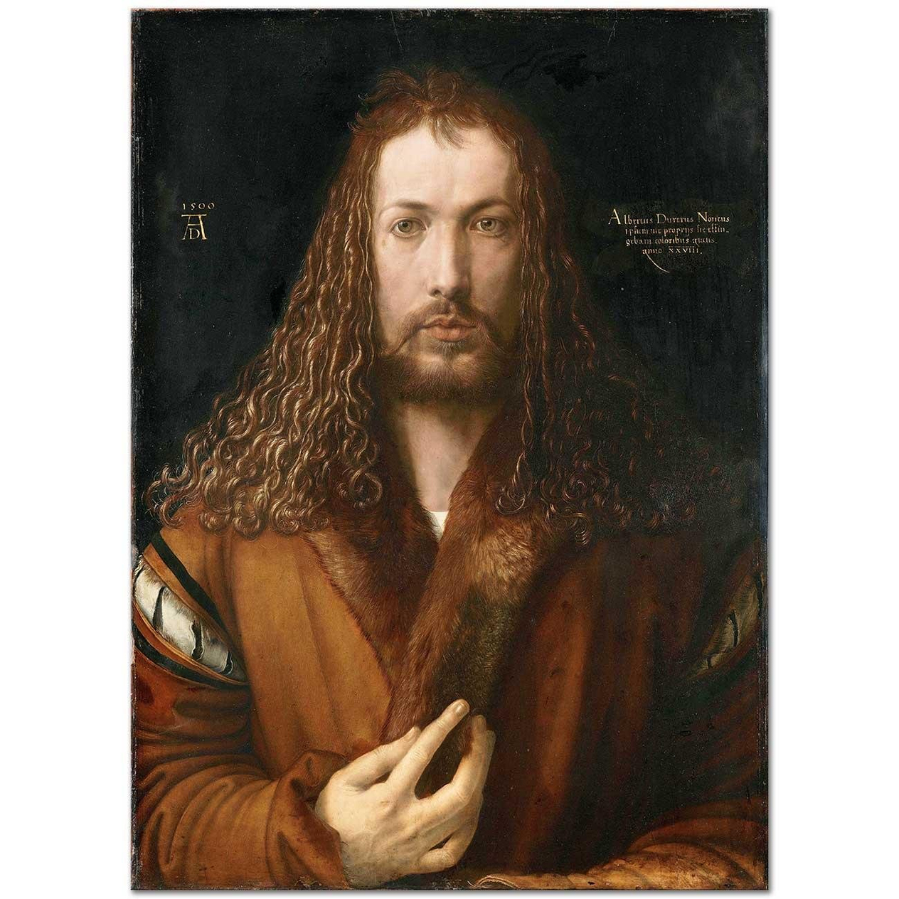Albrecht Dürer Yakası Kürklü Cübbe İçinde Kendi Portresi Kanvas Tablo
