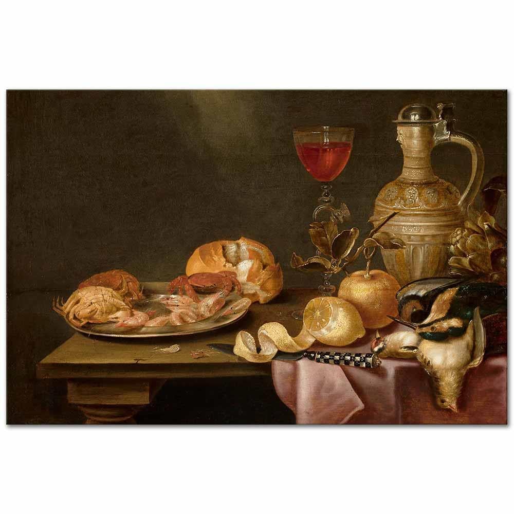 Alexander Adriaenssen Karides ve Yengeçlerle Natürmort Kanvas Tablo