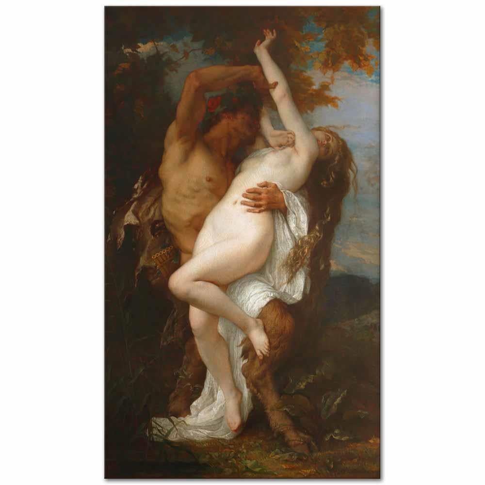 Alexandre Cabanel Faun Tarafından Kaçırılan Su Perisi Kanvas Tablo