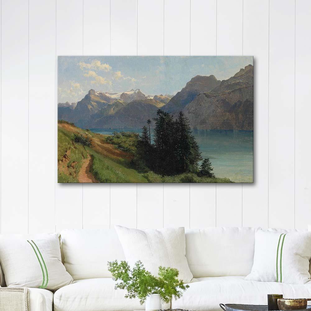 Alexandre Calame Lake Lucerne and Urirotstock Art Print
