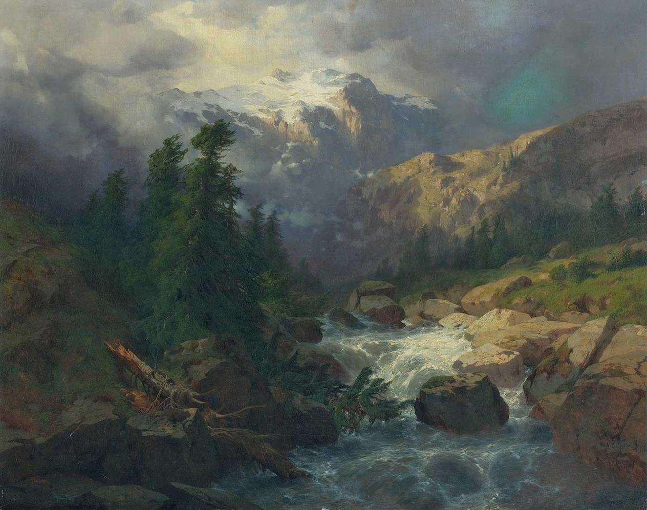 Alexandre Calame Stormy Weather Art Print