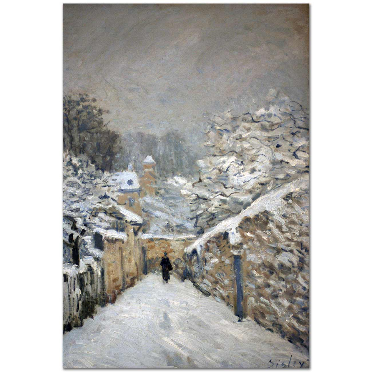 Alfred Sisley Karlı Yol Kanvas Tablo