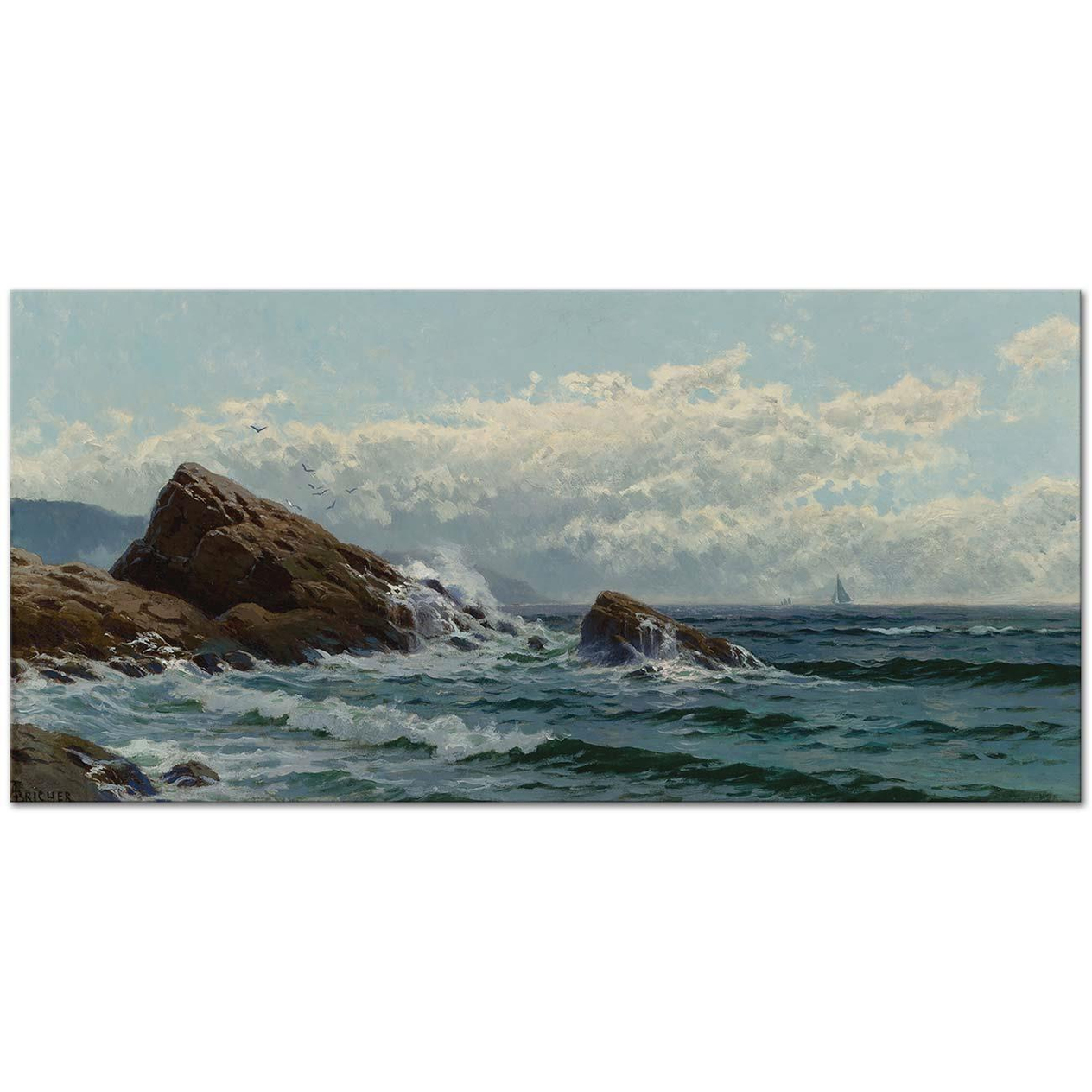 Alfred Thompson Bricher Crashing Waves Art Print