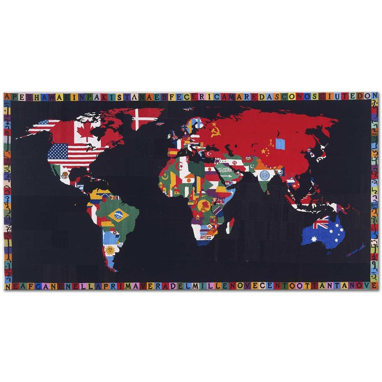 Alighiero Boetti Dünya Haritası Kanvas Tablo
