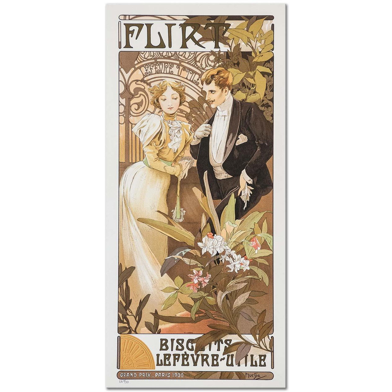 Alphonse Mucha Biscuits Lefevre Utile, Flört Kanvas Tablo