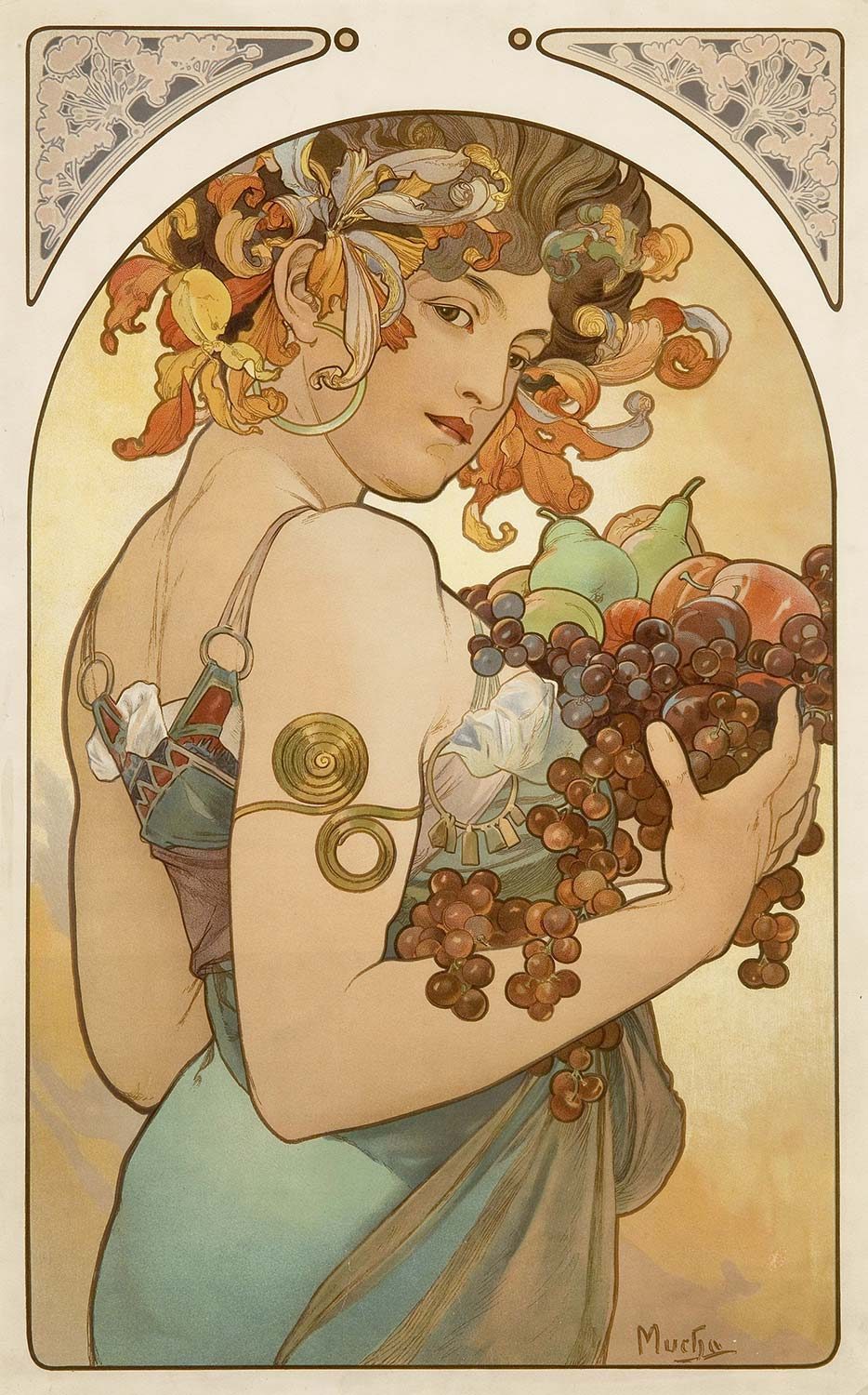 Alphonse Mucha Fruit Art Print