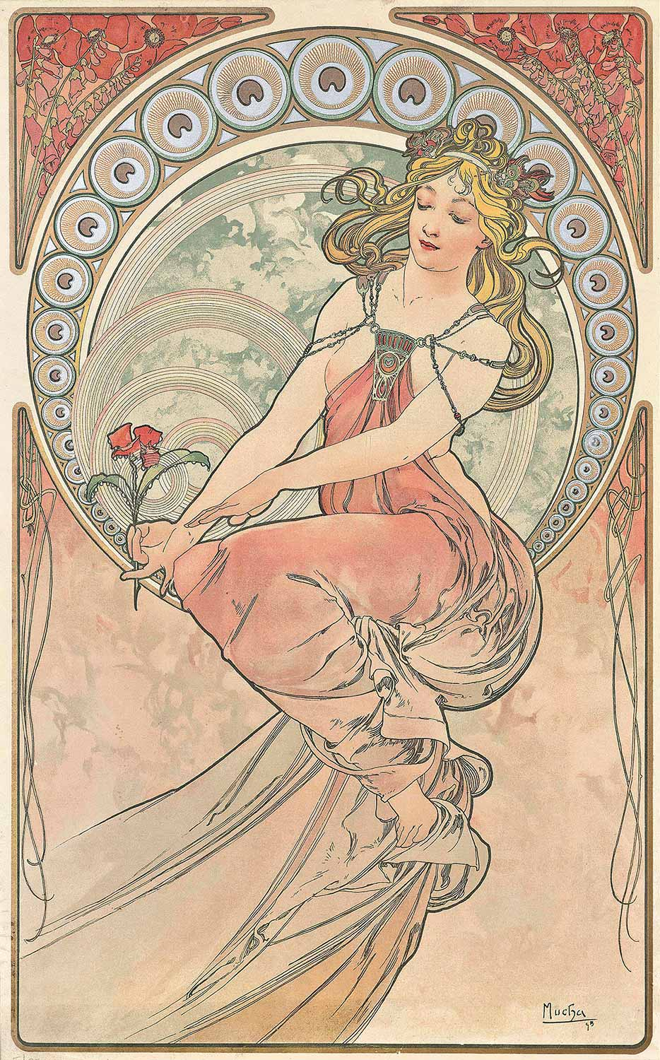 Alphonse Mucha The Arts, Painting Art Print