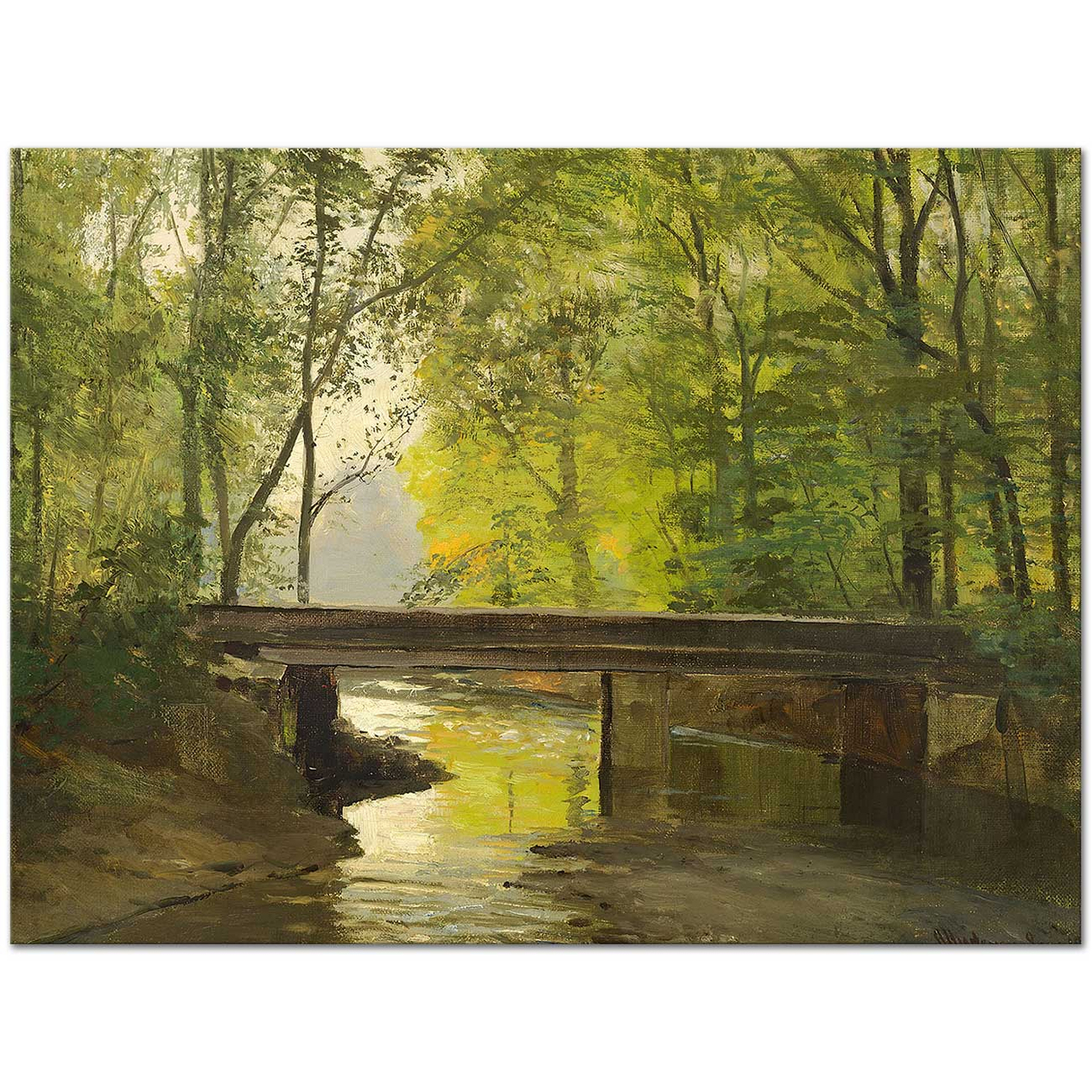 Anders Andersen-Lundby A River Running Through a Forest Art Print