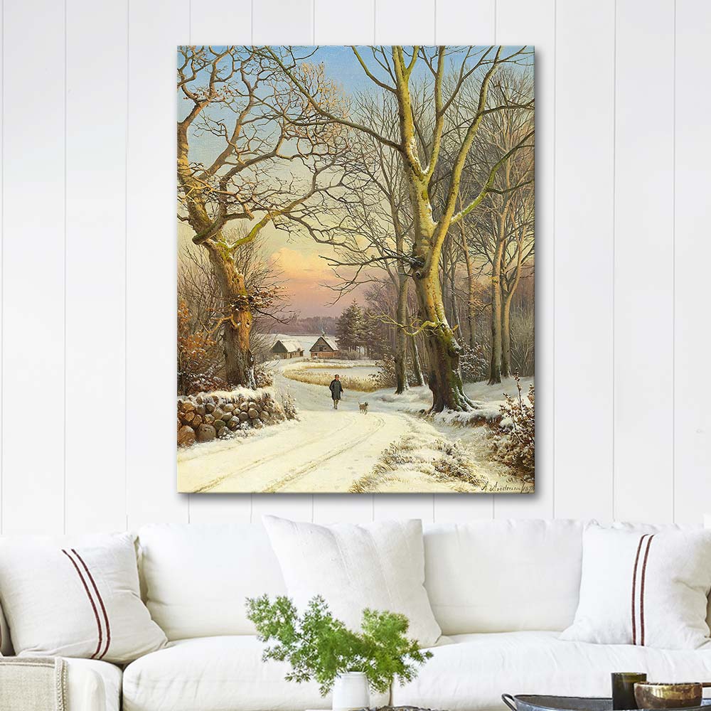 Anders Andersen-Lundby A Winter Day in the Woods of Northern Zealand Art Print