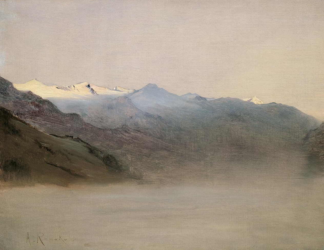 Anton Romako Das Gasteinertal im Nebel Art Print