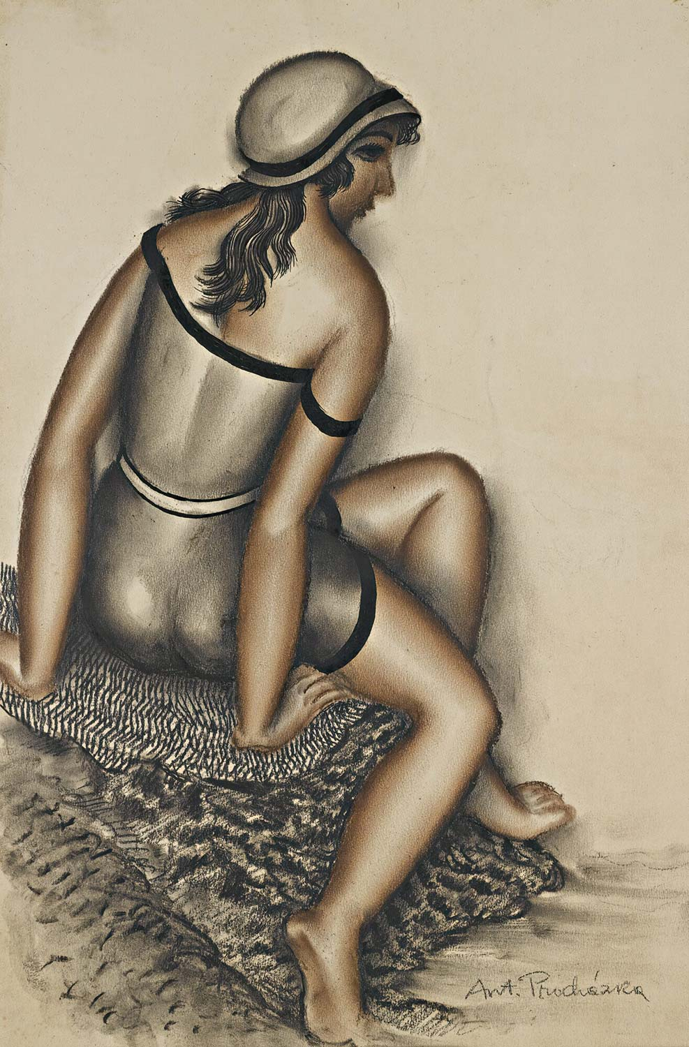 Antonin Prochazka Bathing Girl Art Print