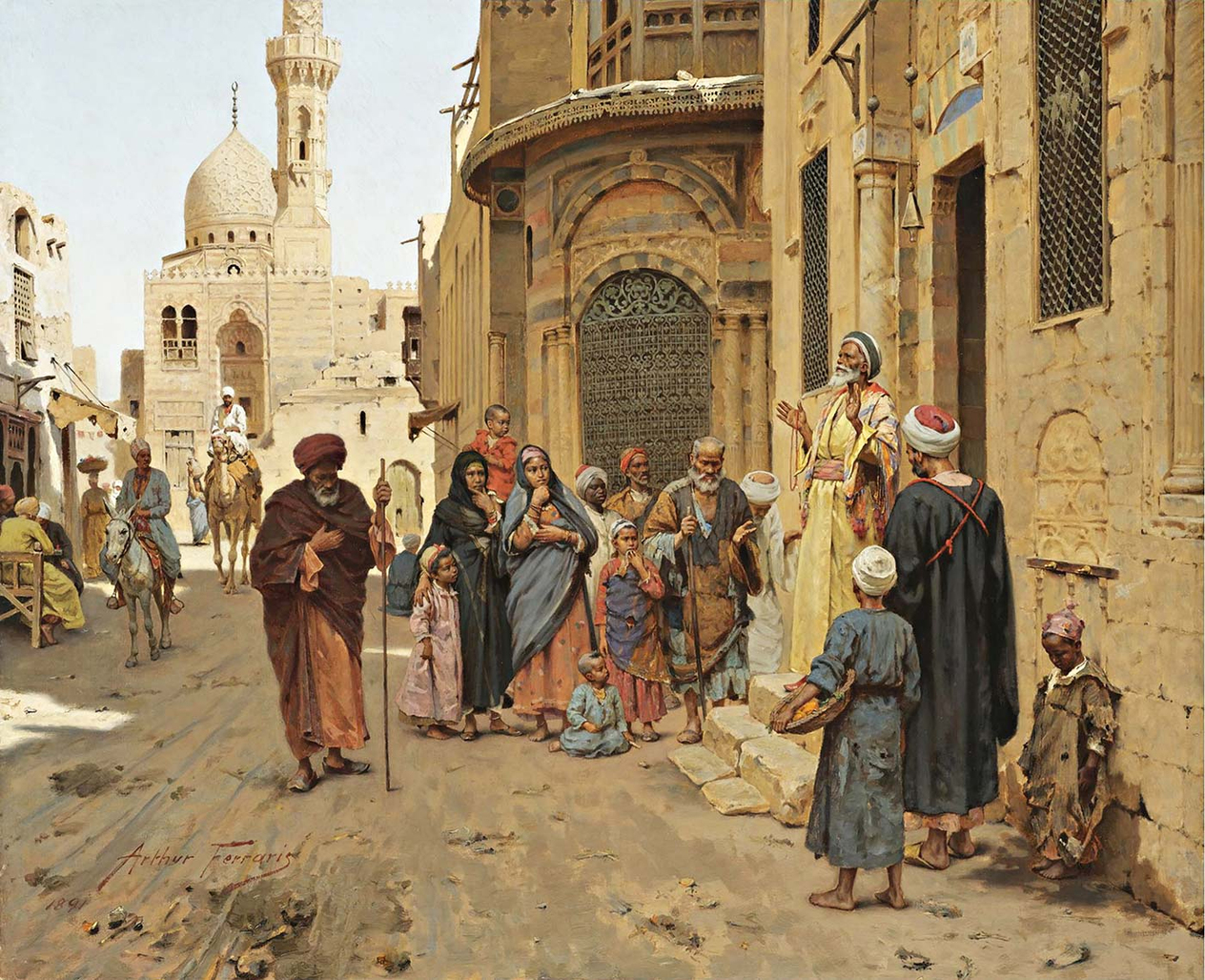 Arthur von Ferraris Mazlum Tabaka Kahire Kanvas Tablo