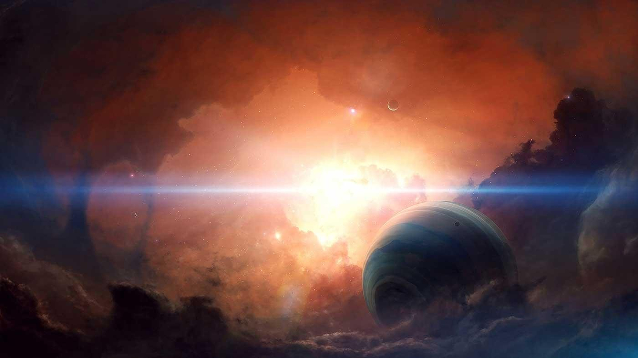 At the Nebula Center Immortality Art Print