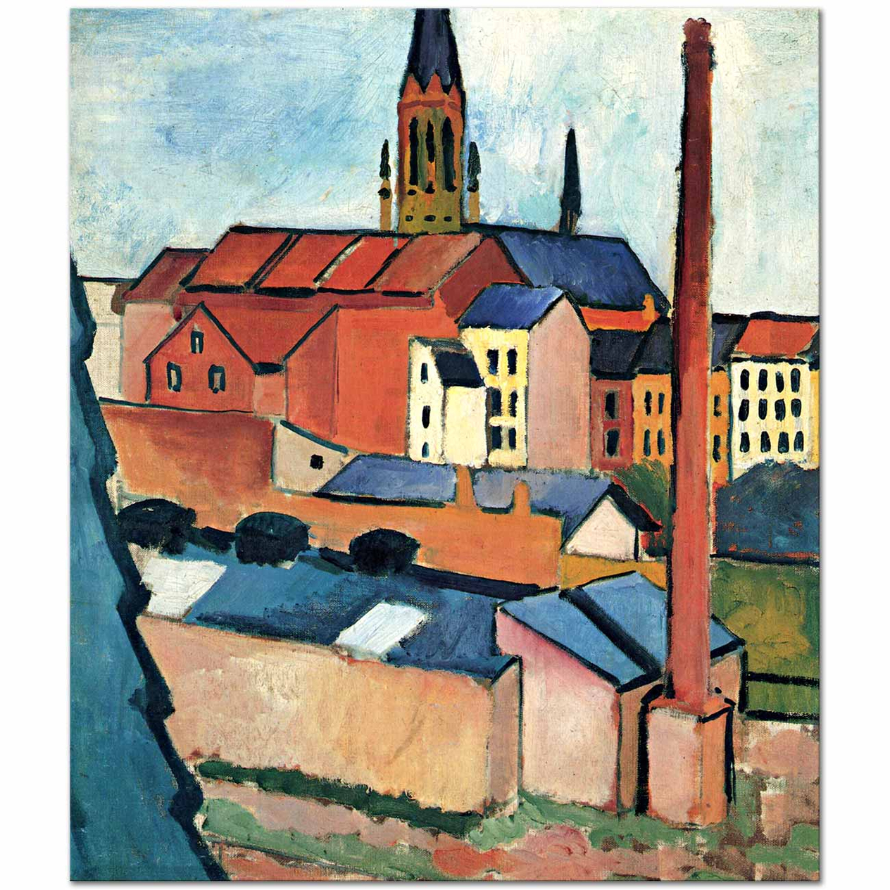 August Macke Marien Kilisesi Evler ve Baca