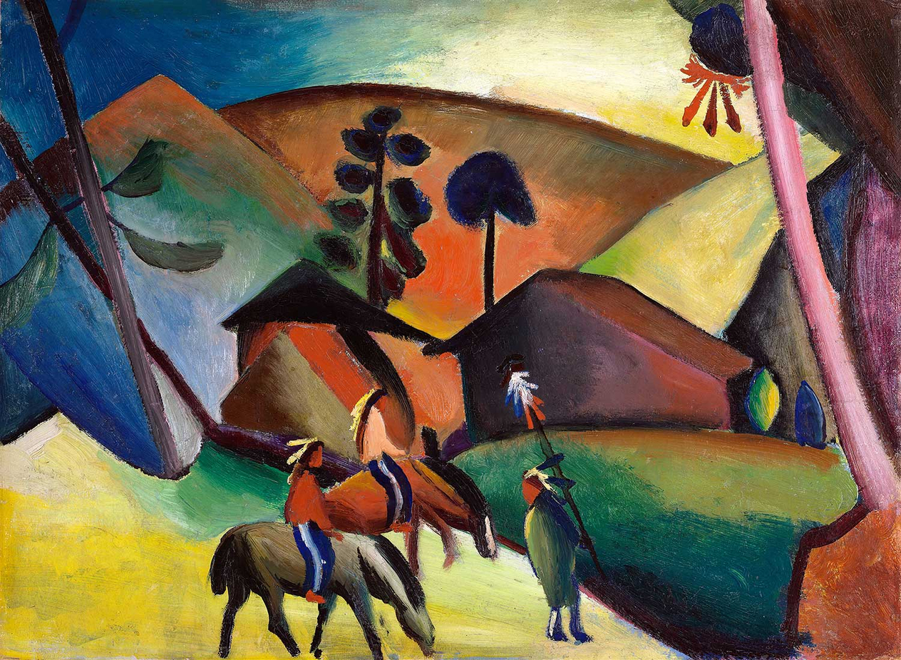 August Macke Indians On Horses Art Print