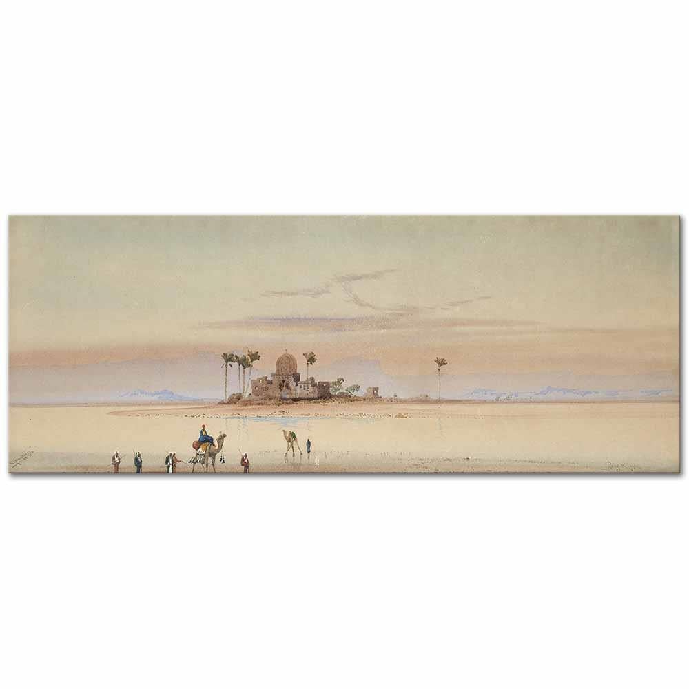 Augustus Osborne Lamplough Sabah Vakti Batı Luxor Harabeleri Kanvas Tablo