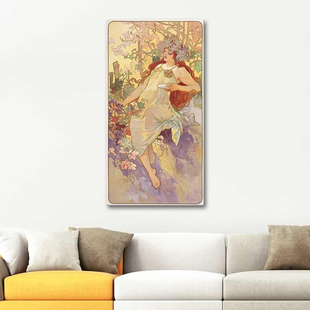 Alphonse Mucha Sonbahar Kanvas Tablo
