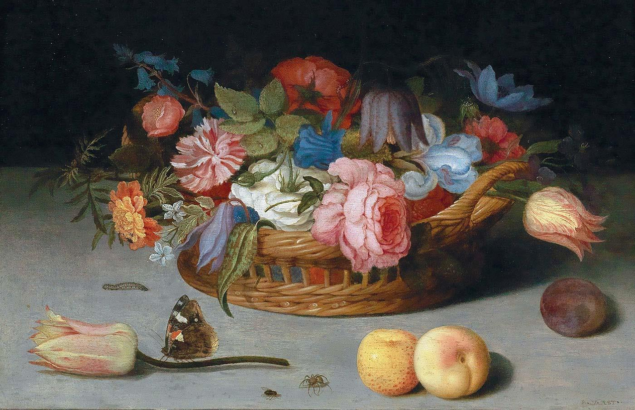Roses, Tulips, Irises And Other Flowers by Balthasar van der Ast