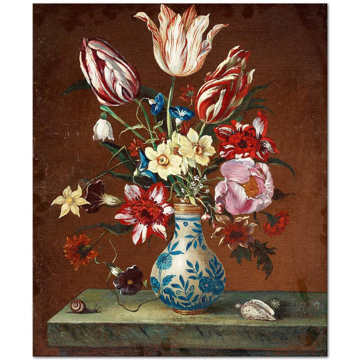Balthasar van der Ast Vazoda Çiçekler Kanvas Tablo
