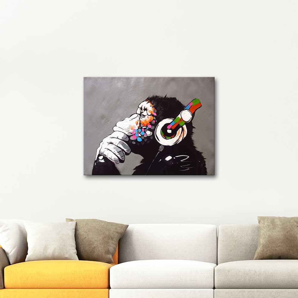 Banksy DJ Monkey Kanvas Tablo
