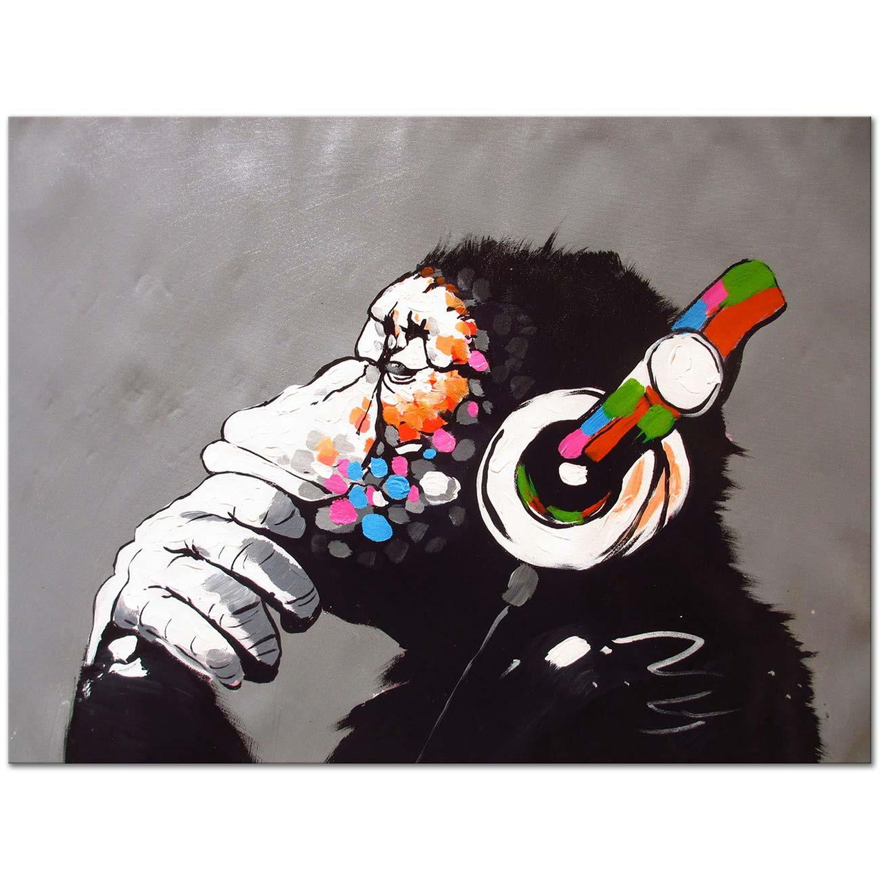 Banksy DJ Monkey Kanvas Tablo