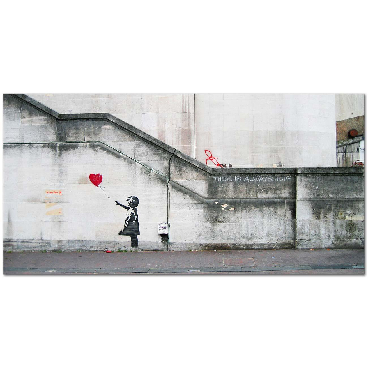 Banksy Girl and Heart Balloon Art Print