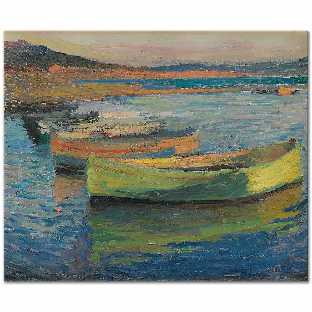 Henri Martin Collioure Çevresindeki Tekneler Kanvas Tablo