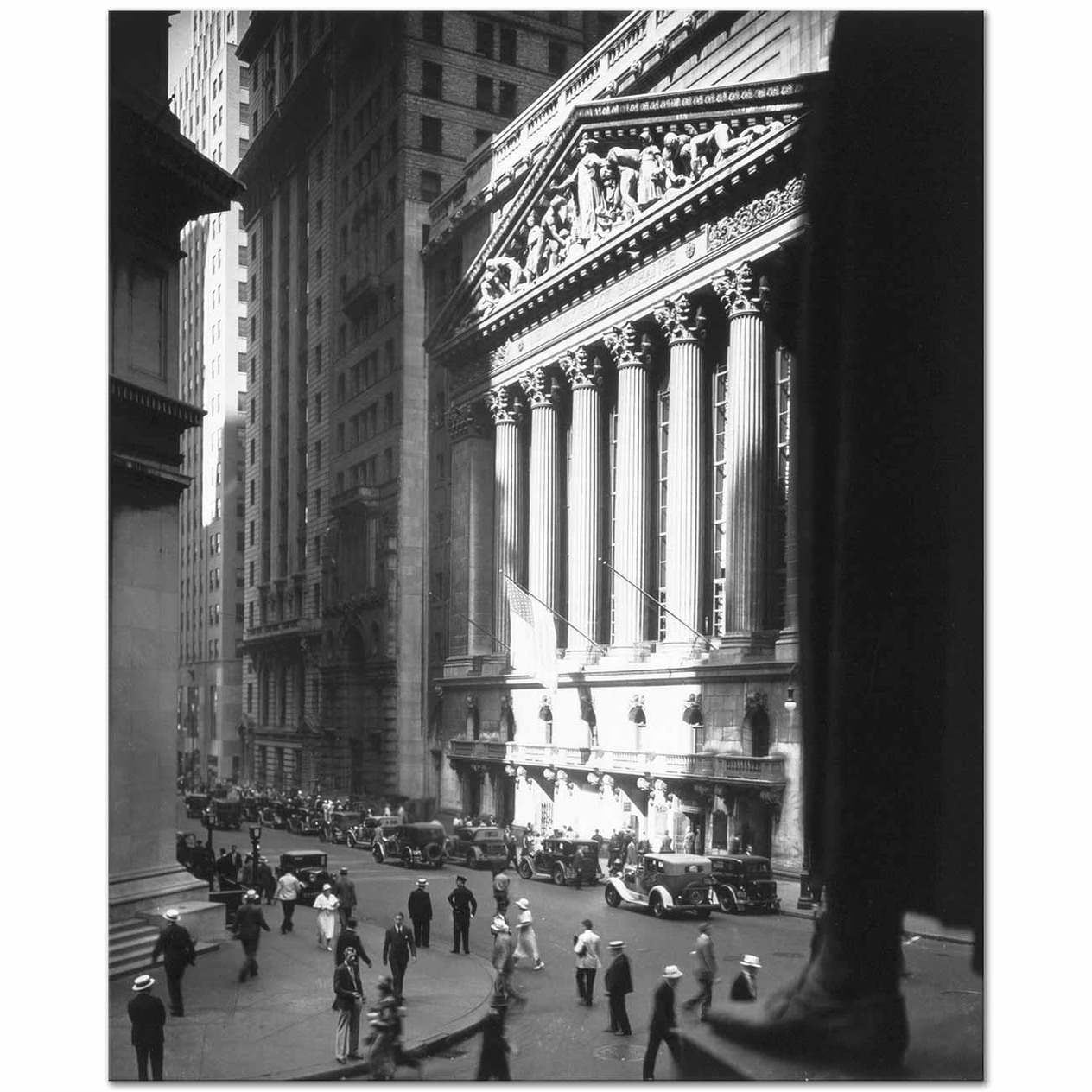 Berenice Abbott New York Borsası Kanvas Tablo