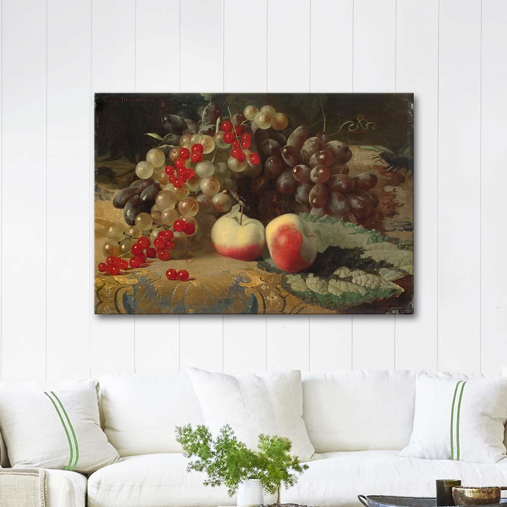 Blaise Alexandre Desgoffe Fruit Still Life 1857 Art Print