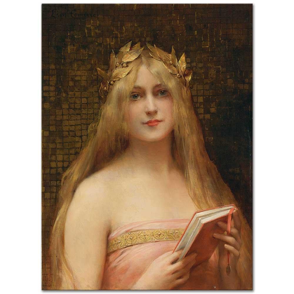 Blond Woman with Book by Leon Francois Comerre as Art Print